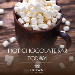 cup of hot chocolate full of marshmallows on top