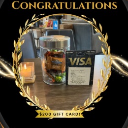 a gift card and a jar of candy